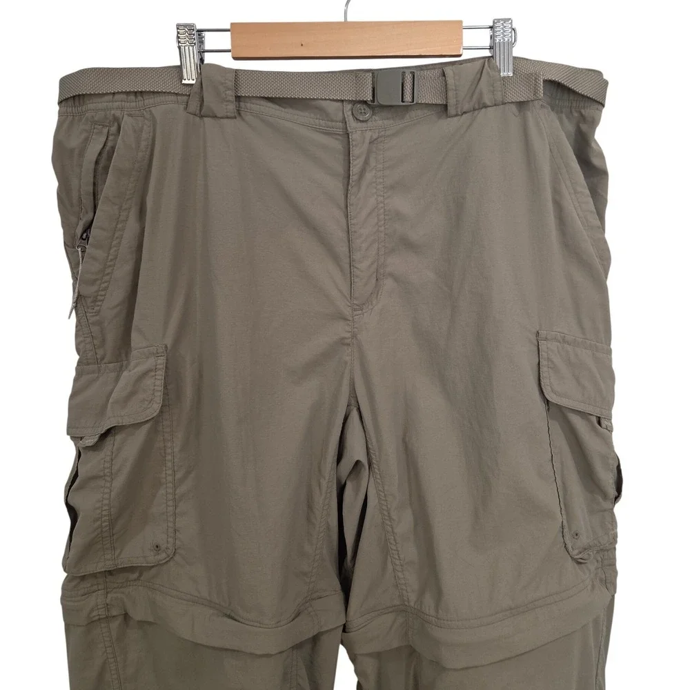 Columbia Mens Tan Convertible Cargo‎ Pants XL 38 Titanium Hiking Outdoor Fishing